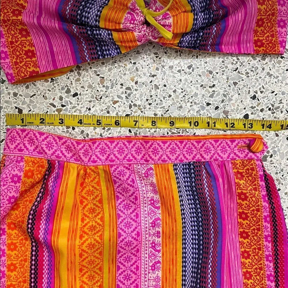 Designed Exclusively by Vincenti maxi skirt set crop top medium m pink